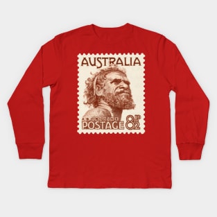 Australian Aborigine Postage Stamp Kids Long Sleeve T-Shirt